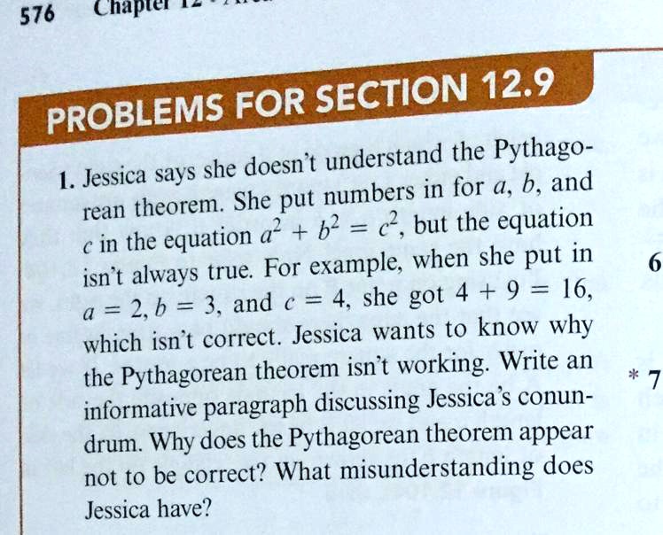 PROBLEMS FOR SECTION 12.9 1. Jessica says she doesn't...
