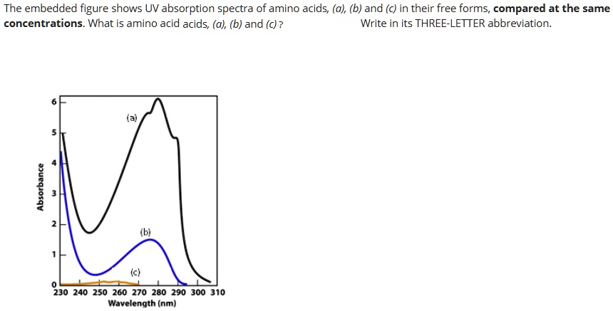 The embedded figure shows UV absorption spectra of amino acids, (a), (b ...