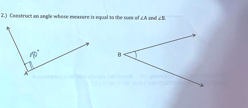 SOLVED: 'Plssss helppppp, this is geometry 2:) Construct an angle whose ...