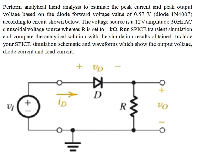 SOLVED Perform analytical hand analysis to estimate the peak current