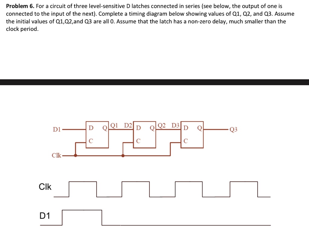 SOLVED Problem 6. For a circuit of three levelsensitive D latches