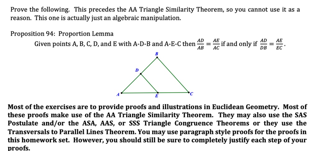 [GET ANSWER] prove the following this precedes the aa triangle ...