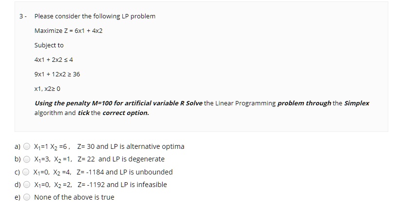 Solved Please Consider The Following Lp Problem Maximize Z 6x1