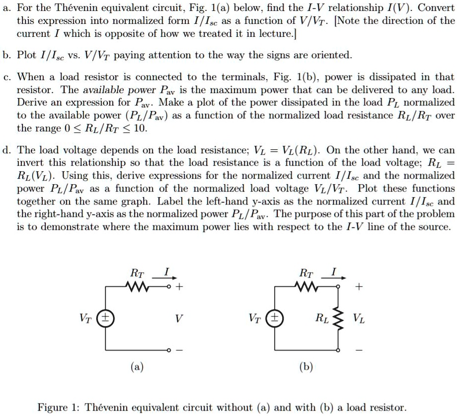 SOLVED: a. For the Thevenin equivalent circuit, Fig. 1a below, find the ...