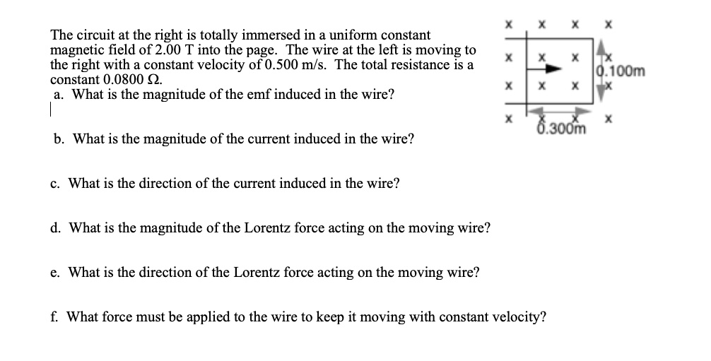 SOLVED The circuit at the right is totally immersed in a uniform