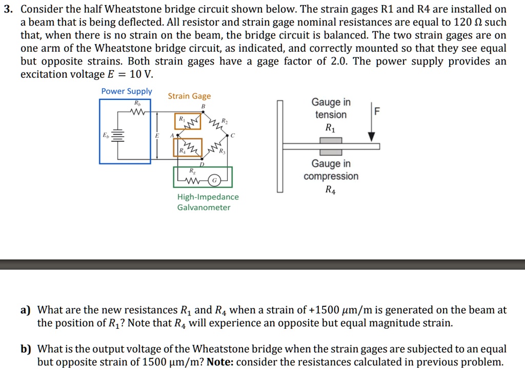 SOLVED Consider the half Wheatstone bridge circuit shown below. The