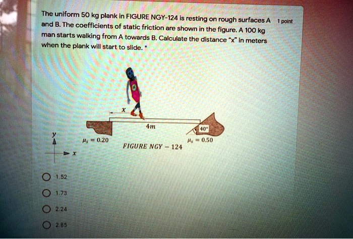 The Uniform 50 Kg Plank In Figure Ngy 124 Is Resting On Rough Surfaces ...