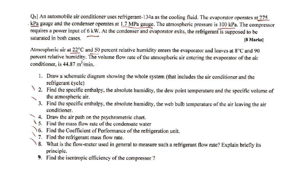 SOLVED Qs] An automobile air conditioner uses refrigerant134a as the