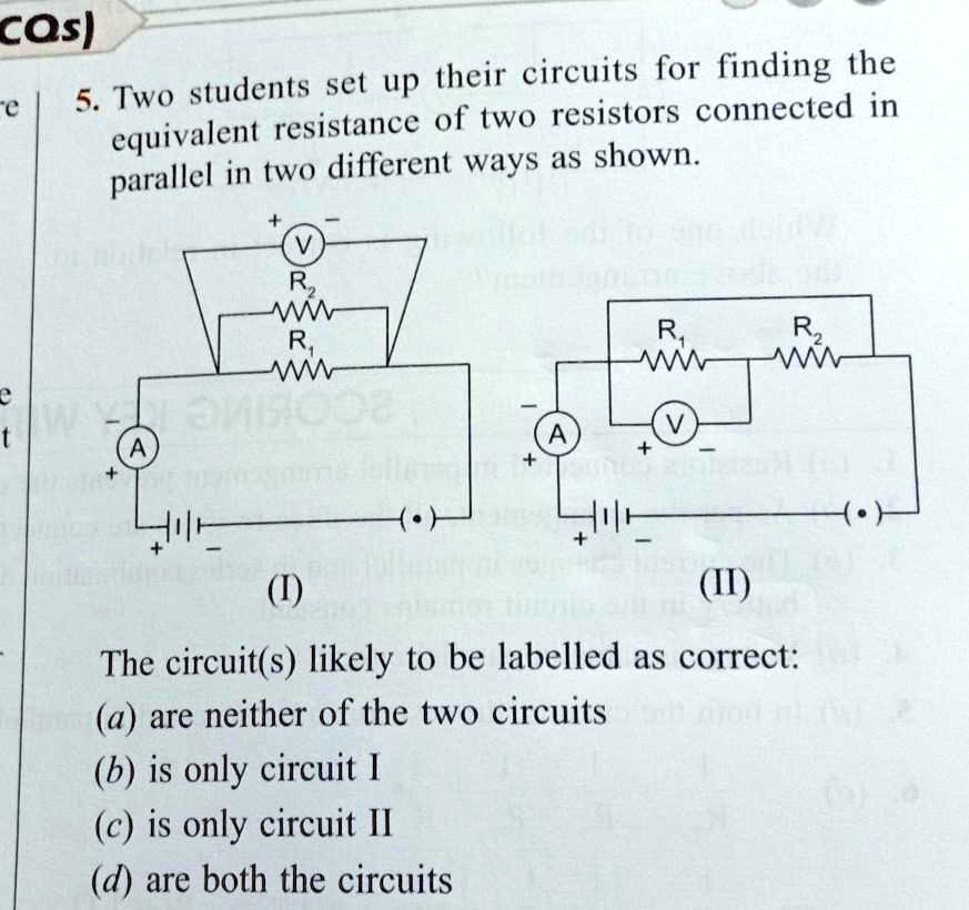 SOLVED 'two students at a circuit for finding the equivalent
