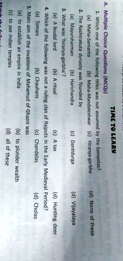 SOLVED: A. Multiple Choice Questions (MCQs) TIME TO LEARN 1. Which one ...