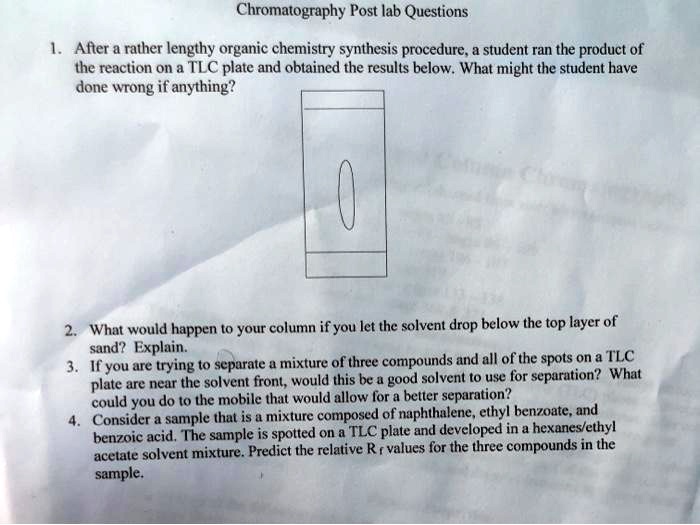 SOLVED Text Chromatography Postlab Questions After a rather lengthy