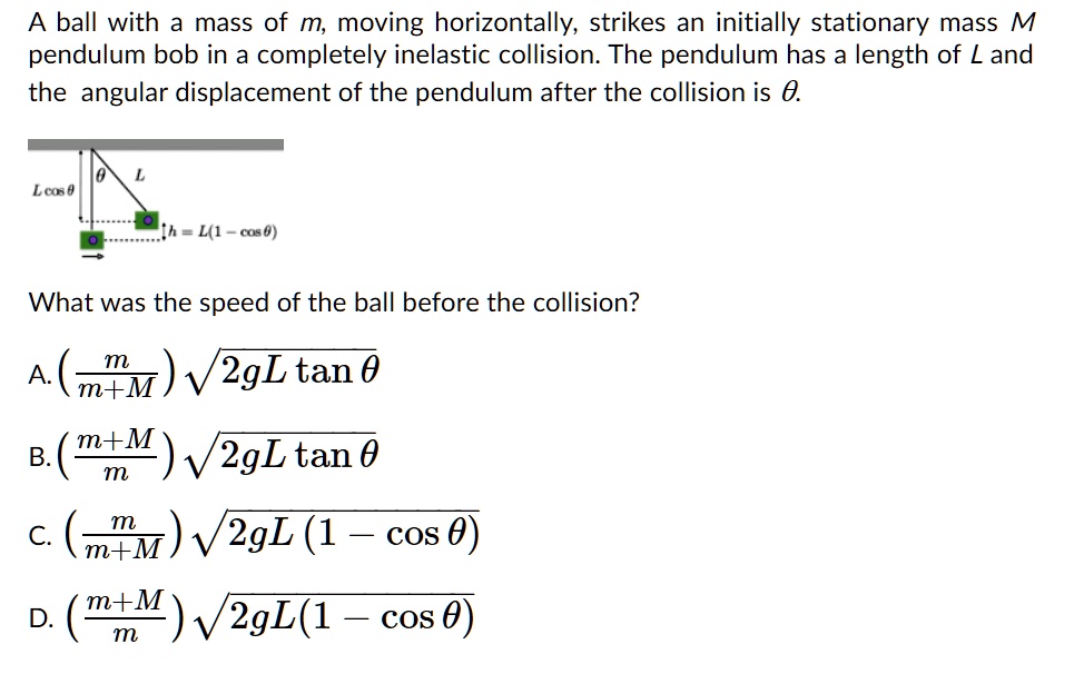 SOLVED: A ball with mass of m; moving horizontally; strikes an