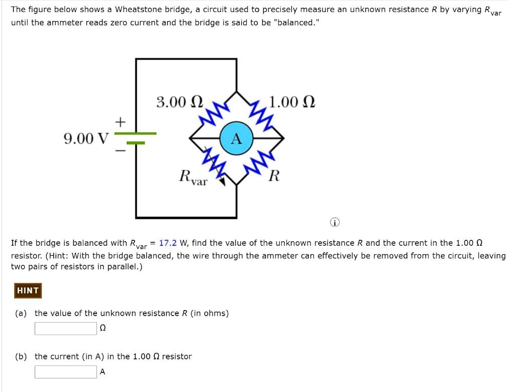the figure below shows a wheatstone bridge circuit used to precisely