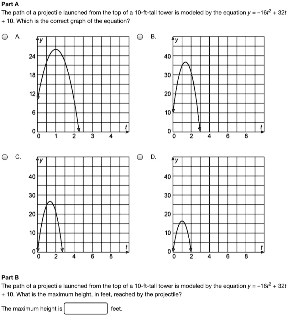 [GET ANSWER] part a the path of a projectile launched from the top of a ...