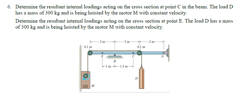 6 determine the resultant internal loadings acting on the cross section ...