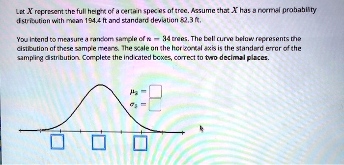 SOLVED: Let X represent the full height of _ certain species of tree ...