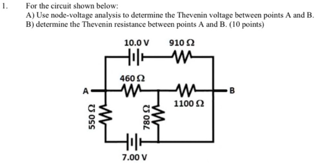 SOLVED: For The Circuit Shown Below: A. Use Node-voltage Analysis To ...