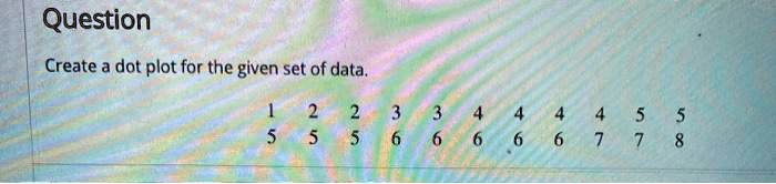 question create a dot plot for the given set of data 6 6 1 5 93174