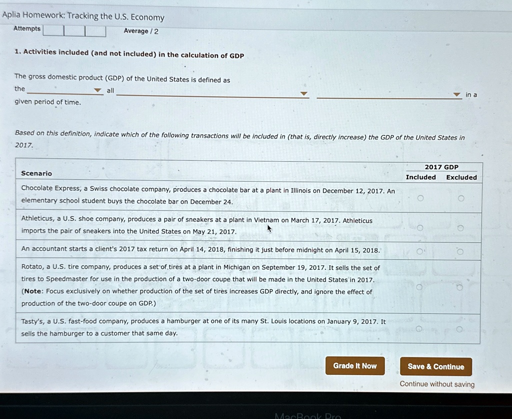 aplia homework tracking the u s economy