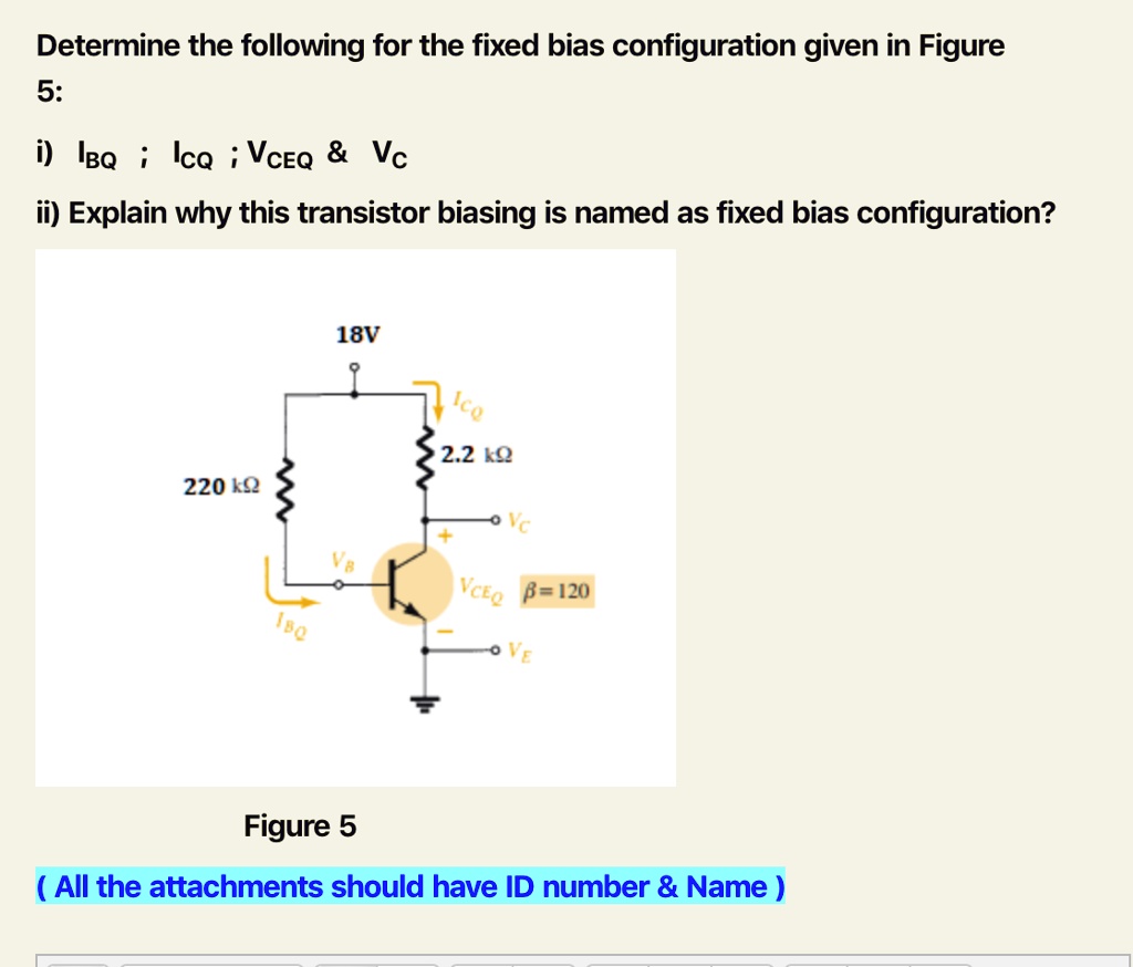 SOLVED Determine the following for the fixed bias configuration given