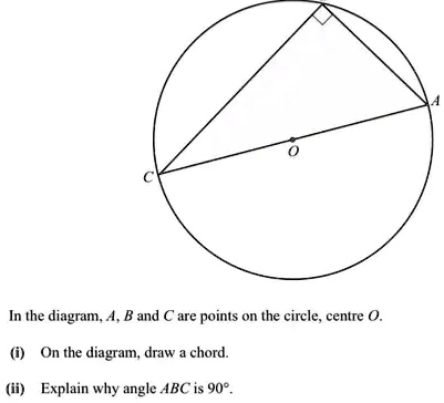 SOLVED: In the diagram; 4, B and C are points On the circle, centre 0 ...