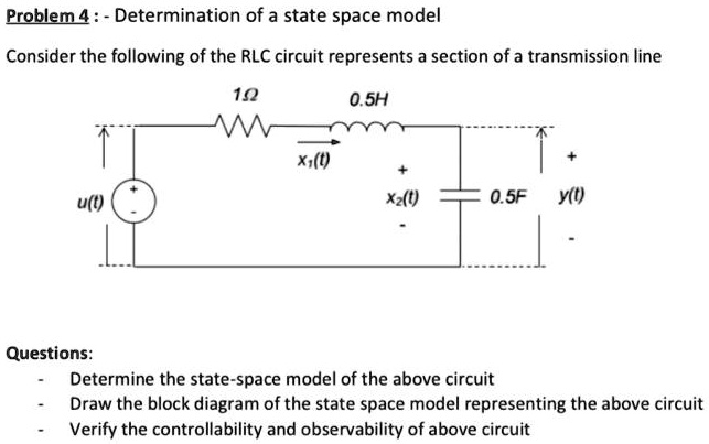 Solved QUESTION 2 Determine the state variable model of the