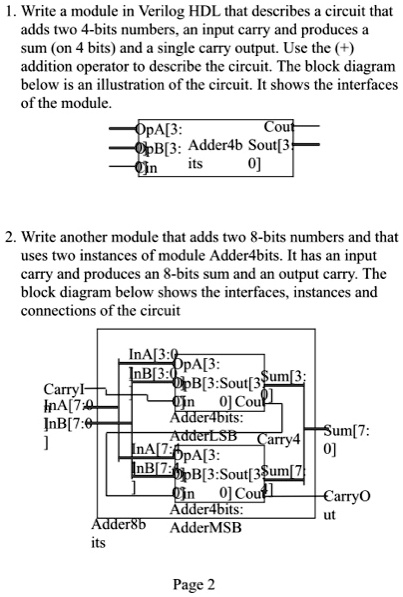 SOLVED: l.Write a module in Verilog HDL that describes a circuit that ...