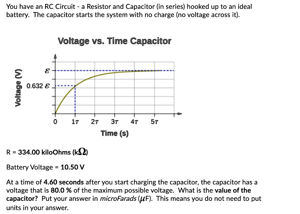 SOLVED You have an RC Circuit a Resistor and Capacitor (in series