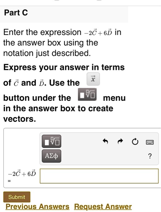 part c enter the expression 2c 6d in the answer box using the notation ...