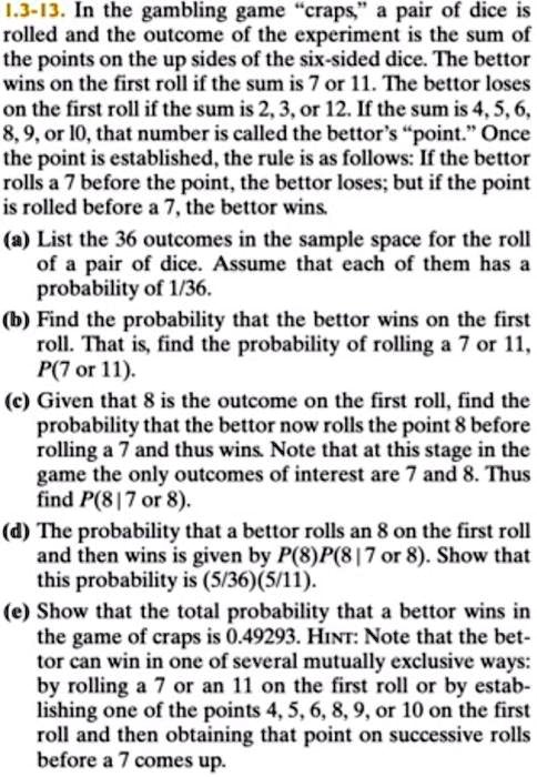 1.3-1J. In the gambling game 