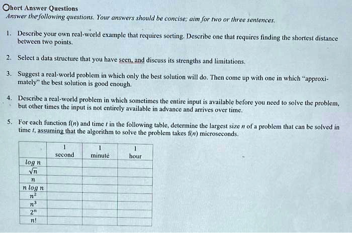 Solved (5\%) Problem 4: Anawer the following questions about