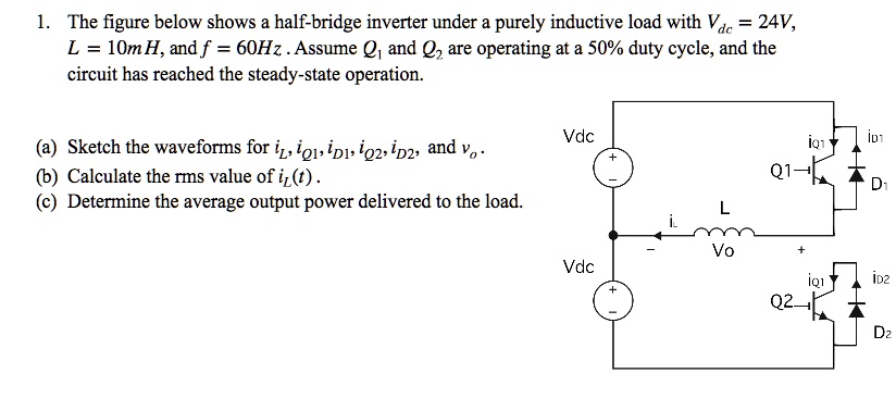 SOLVED: The figure below shows a half-bridge inverter under a purely ...