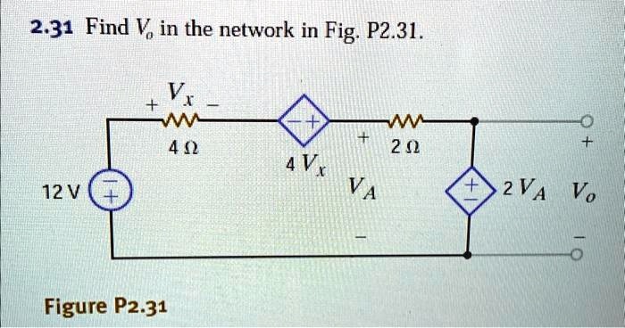 2.31 Find Vo in the network in Fig. P2.31.