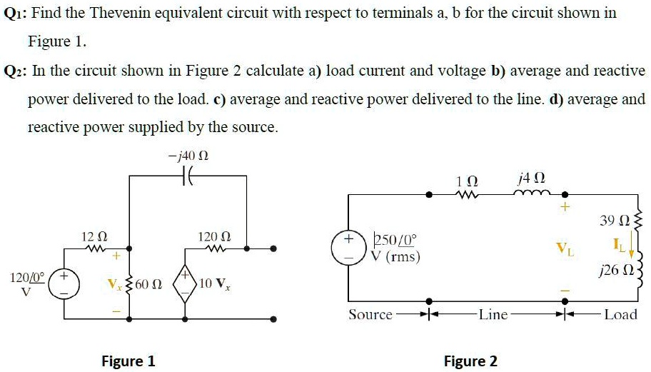 Q1: Find the Thevenin equivalent circuit with respect to terminals a, b ...