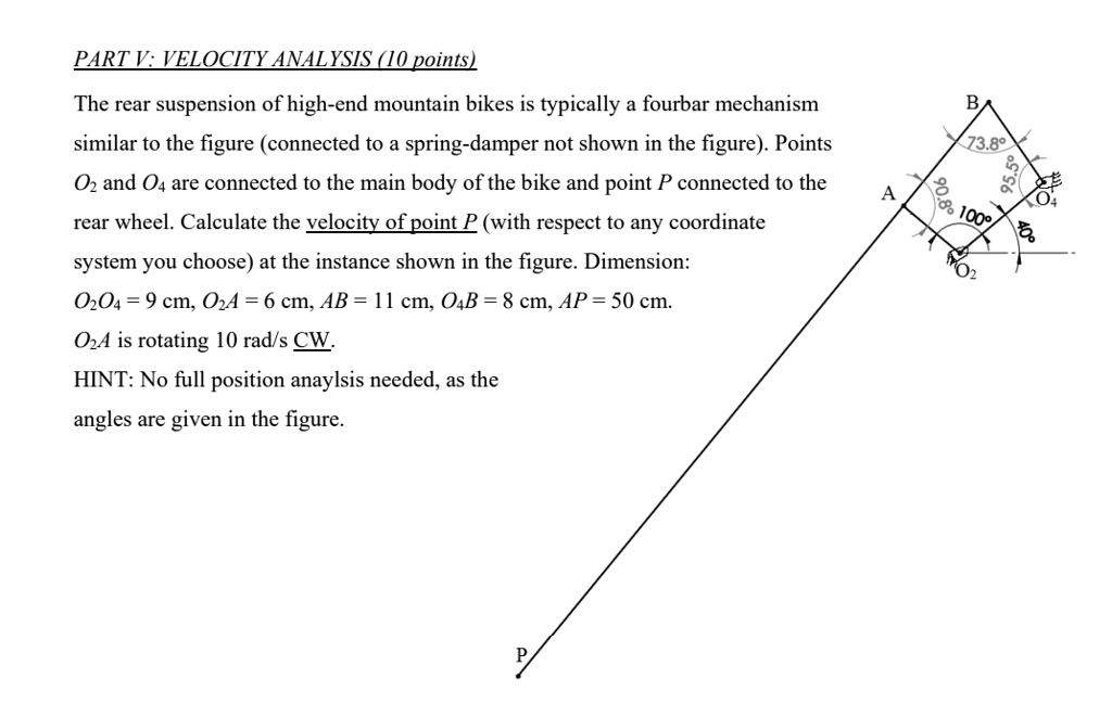 SOLVED PART V VELOCITY ANALYSIS (10 points) The rear suspension of