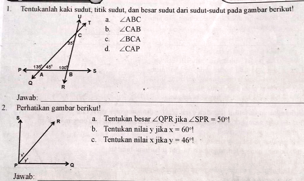 SOLVED: Bantu Jjawab Ya Kak Tentukanlah Kaki Suduttitik Sudut Dan Besar ...