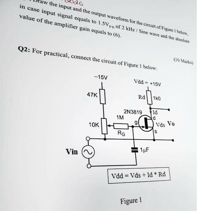 SOLVED The input and the output waveform for the circuit of Figure 1