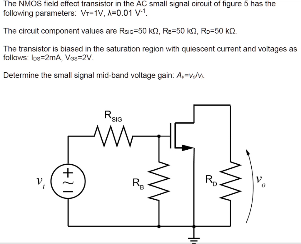 SOLVED The NMOS fieldeffect transistor in the AC smallsignal circuit