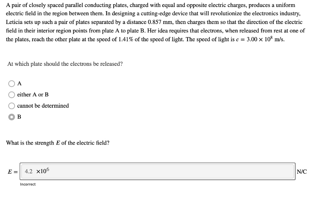 SOLVED: A Pair Of Closely Spaced Parallel Conducting Plates, Charged ...