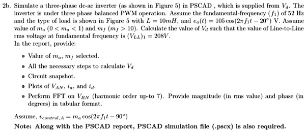 Solved: 2b. Simulate A Three-phase Dc-ac Inverter (as Shown In Figure 5 