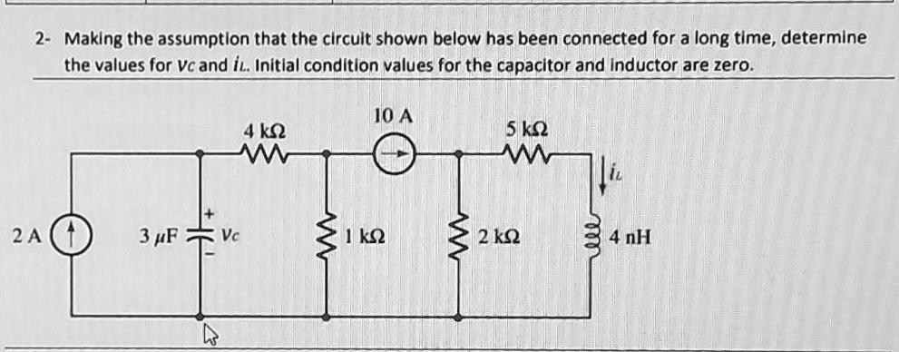 SOLVED: 2- Making the assumption that the circuit shown below has been ...