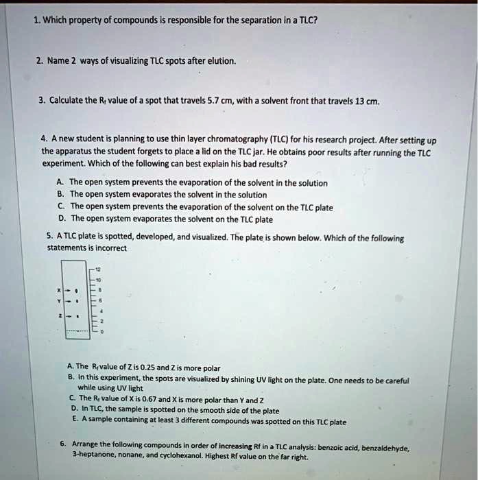 SOLVED Which property of compounds is responsible for the separation