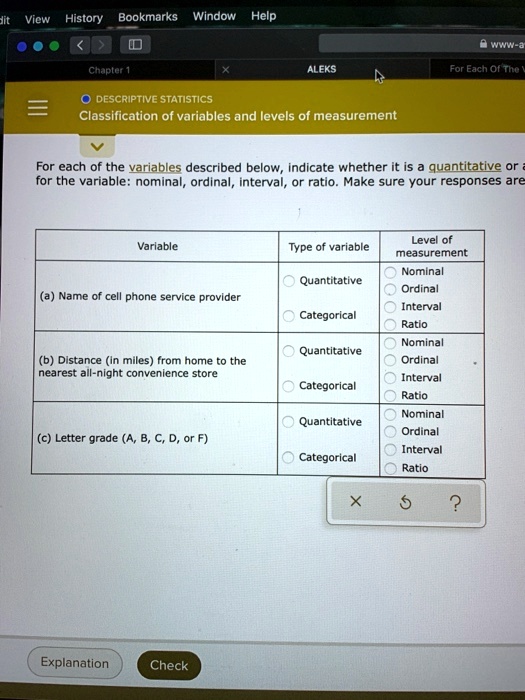 SOLVED View History Bookmarks Window Hclp W Chapter 1 ALEKs For Each