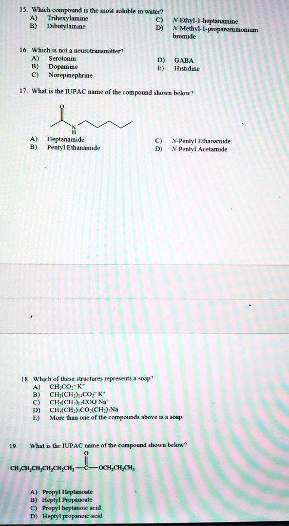 Choose The Compound That Is The Most Soluble In Water SOLVED: Which compound is the most soluble Water? Trhexvlamine V-Ethyl