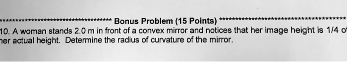 Solved Bonus Problem 15 Points 10 A Woman Stands 20 M In Front Of