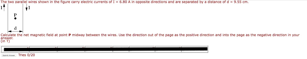 the two parallel wires shown the figure carry electric currents of i ...