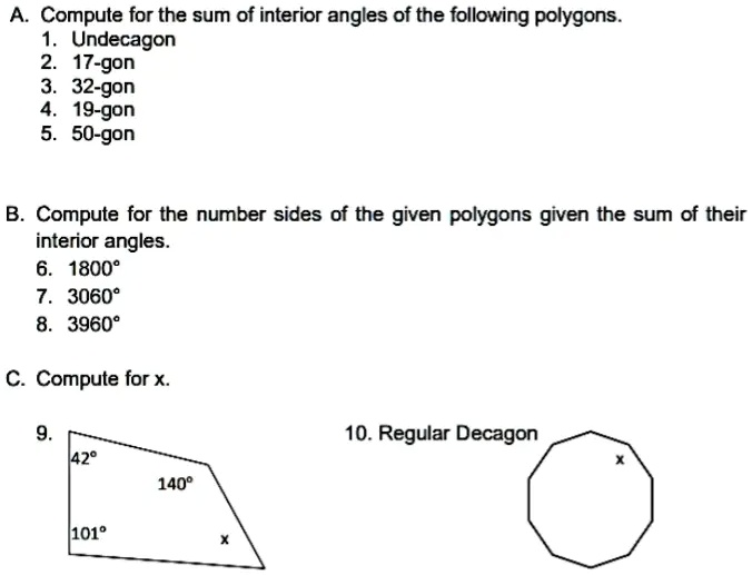 Compute The Sum Of Interior Angles