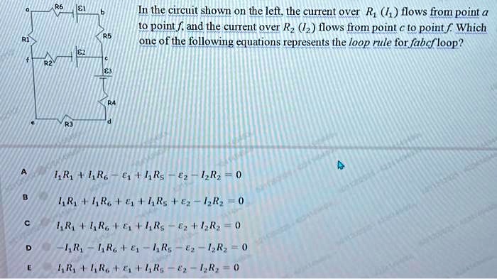 in the circuit shown on the left the current over r flows from point a ...
