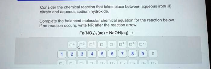 Consider the chemical reaction that takes place between...