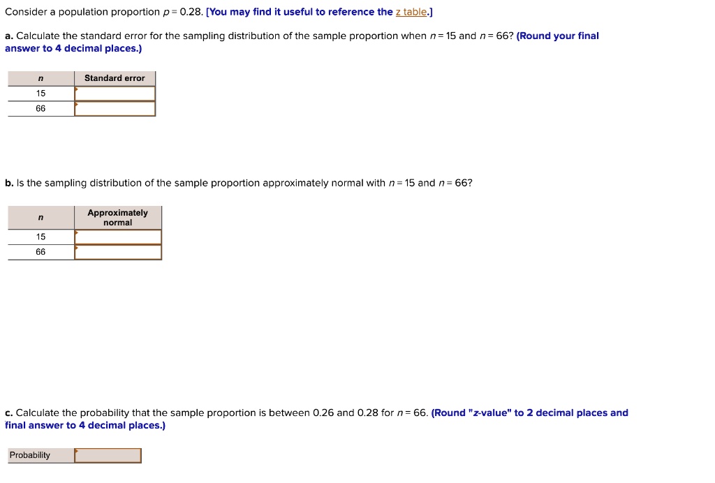 how to calculate standard error of sample proportion